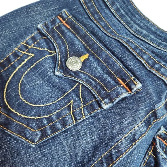 TRUE RELIGION EUC WOMEN'S SIZE 29 JOEY FLARE DENIM BLUE JEANS - Picture 9 of 10